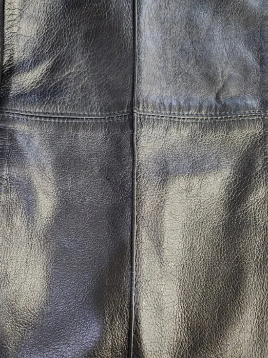 💋CHIC & STYLISH!💋100% Genuine Leather High Waist Slit Hem Flare Pants in Black - Picture 13 of 16